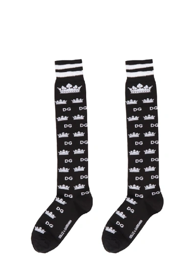 Shop Dolce & Gabbana Cotton Socks In Black