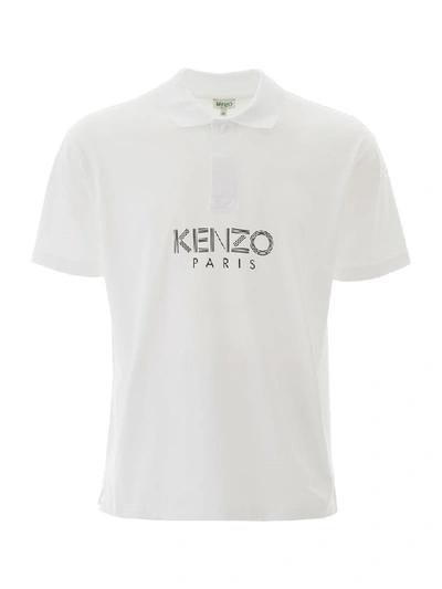 Shop Kenzo Logo Polo Shirt In Blanc (white)
