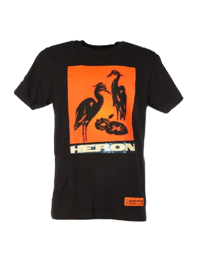 Heron Preston Reg Tshirt Ss Ns Herons Tape In Off Black | ModeSens