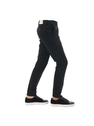 Shop Pt01 Cotton And Cashmere Blend Skinny Fit Trousers In Black
