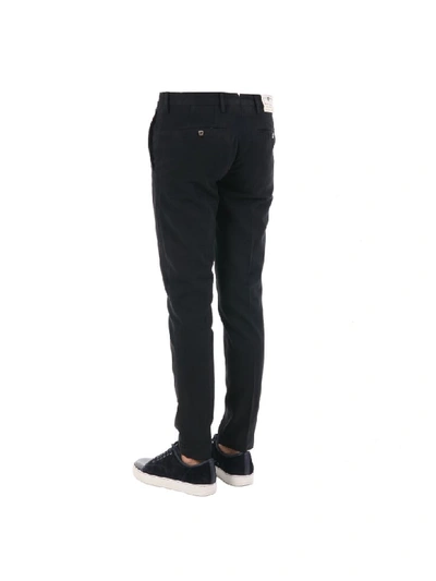 Shop Pt01 Cotton And Cashmere Blend Skinny Fit Trousers In Black