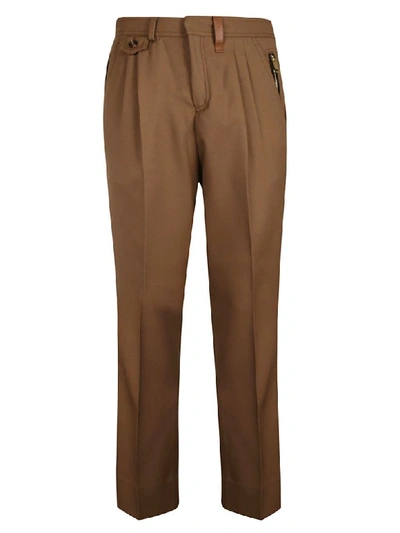 Shop Burberry Straight-leg Trousers In Brown