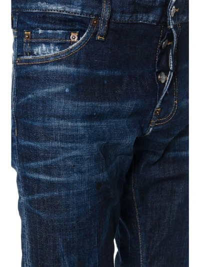 Shop Dsquared2 Blue Denim Weared Jeans