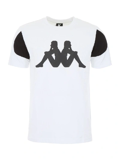 Shop Kappa Logo T-shirt In White Black (white)