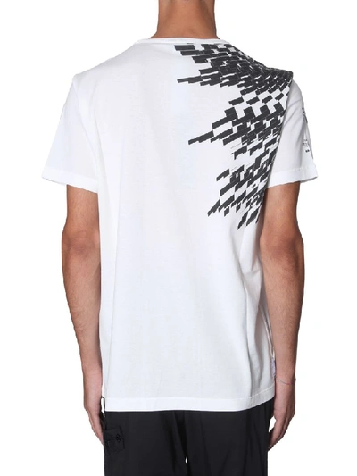 Shop Stone Island Shadow Project Round Neck T-shirt In Bianco