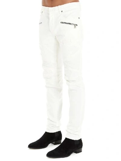 Shop Balmain Jeans In White