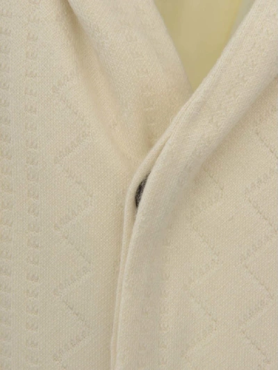 Shop Kiton Blazer  In Ivory