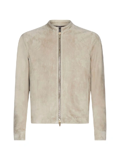 Shop Ajmone Suede Jacket In Tirolo