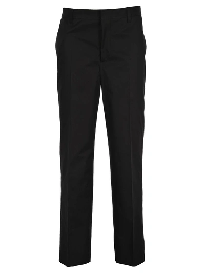 Shop Burberry Contrast Side Band Trousers In Black