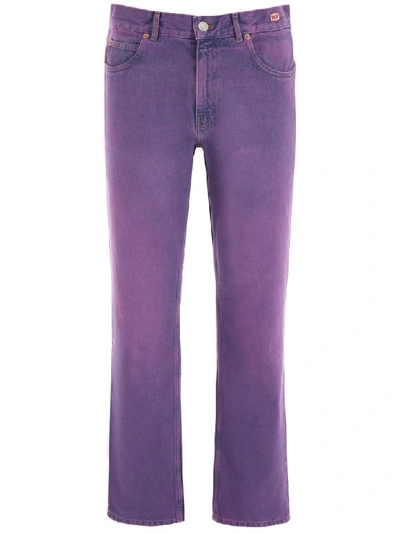 Shop Martine Rose Washed Jeans In Purple (purple)