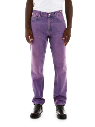 Shop Martine Rose Washed Jeans In Purple (purple)