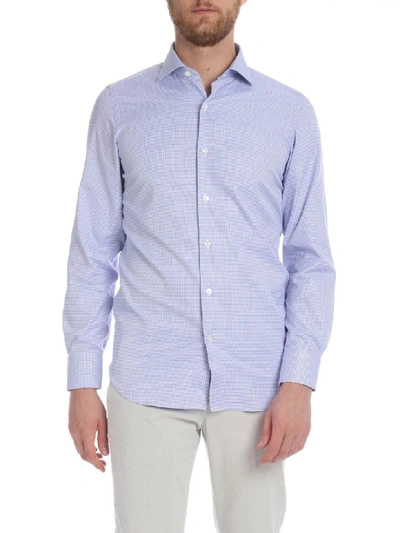 Shop Finamore Cotton Shirt In Heavenly