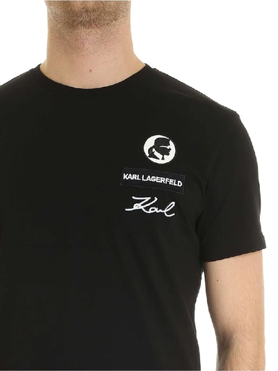 Shop Karl Lagerfeld T-shirt Con Patch In Nero