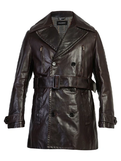 Shop Dolce & Gabbana Double-breasted Jacket In Brown