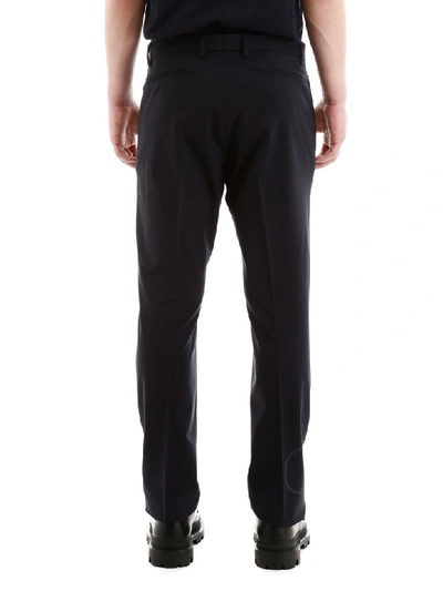 Shop Valentino Vlogo Classic Trousers In Navy