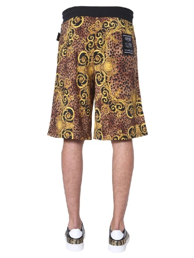 Shop Versace Jeans Couture Cotton Stretch Shorts In Multicolor