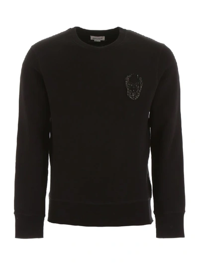 Shop Alexander Mcqueen Skull Embroidery Sweatshirt In Black (black)