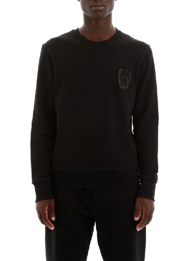 Shop Alexander Mcqueen Skull Embroidery Sweatshirt In Black (black)