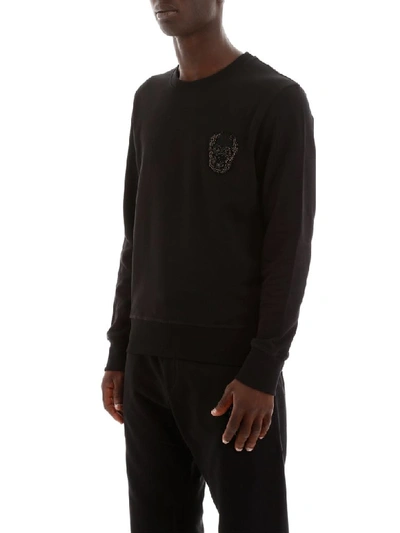 Shop Alexander Mcqueen Skull Embroidery Sweatshirt In Black (black)