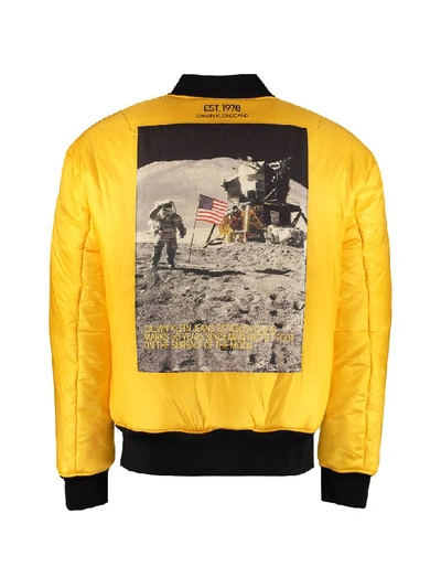 Shop Calvin Klein Jeans Est.1978 Reversible Bomber Jacket With Logo In Yellow
