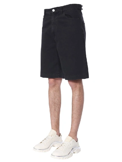 Shop Raf Simons Denim Shorts In Nero