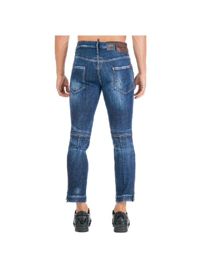 Shop Dsquared2 Ski Biker Jeans In Blu