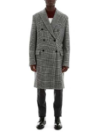 Shop Dolce & Gabbana Prince Of Wales Coat In Quadri Check Tartan (black)