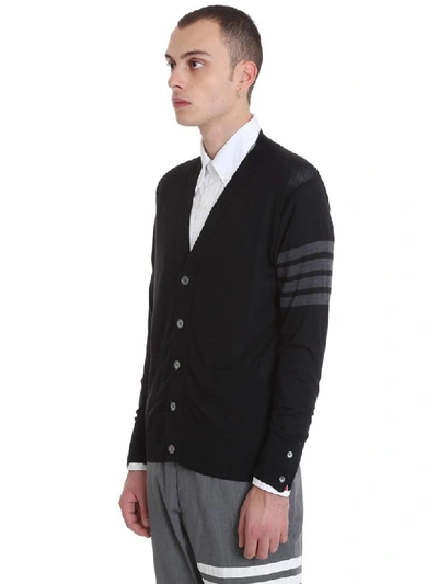 Shop Thom Browne Cardigan In Black Wool