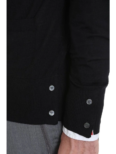 Shop Thom Browne Cardigan In Black Wool