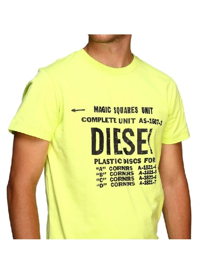 Shop Diesel Short-sleeved T-shirt With Maxi Logo Print In Yellow