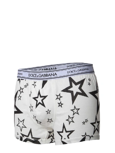 Shop Dolce & Gabbana Stars Print Boxers In Bianco