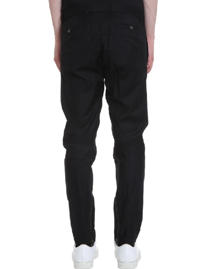 Shop Lanvin Biker Pant Roun Pants In Black Cotton