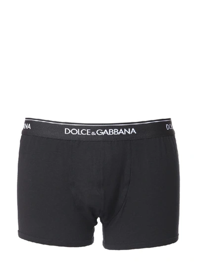 Shop Dolce & Gabbana Pack Of Two Boxers In Nero