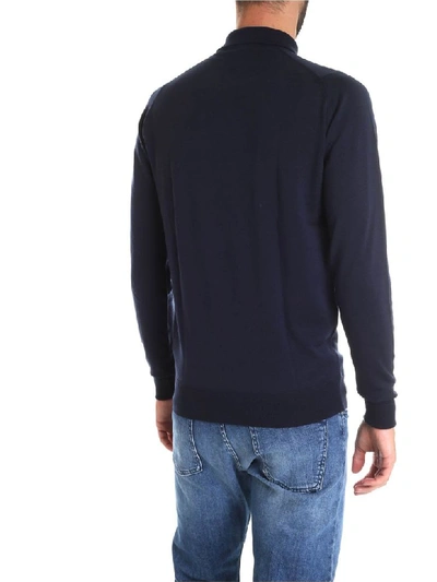 Shop John Smedley Polo Wool In Blue