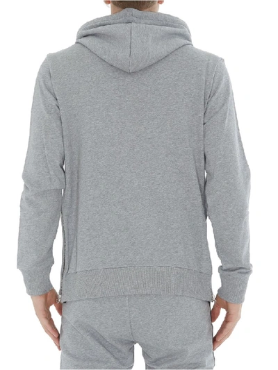 Shop Balmain Hoodie In Grey