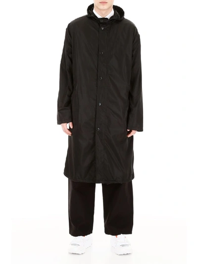 Shop Kenzo Logo Raincoat In Noir (black)