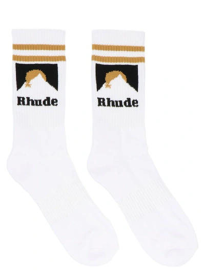 Shop Rhude Socks In White