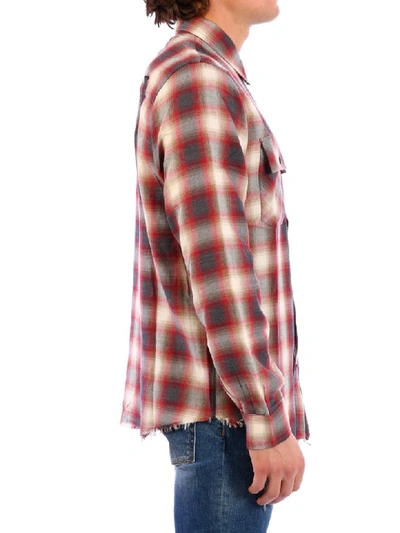Shop Amiri Flannel Check Shirt In Red
