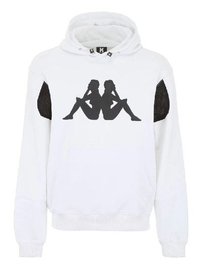 Shop Kappa Logo Hoodie In White Black (white)