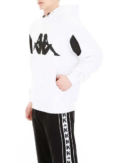 Shop Kappa Logo Hoodie In White Black (white)