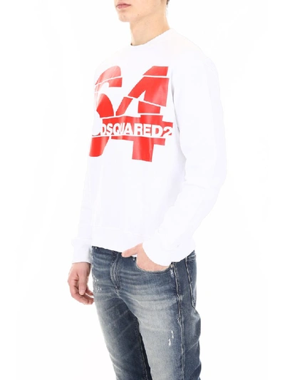 Shop Dsquared2 64 Logo Sweatshirt In White (white)