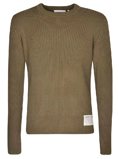 Shop Helmut Lang Mixed Rib Crewneck Sweater In Resin