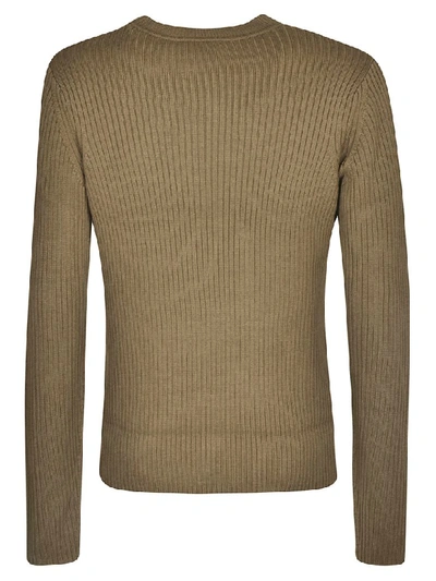 Shop Helmut Lang Mixed Rib Crewneck Sweater In Resin