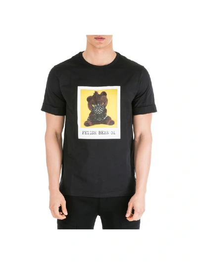 Shop Neil Barrett Fetish Bear T-shirt In Black - Yellow