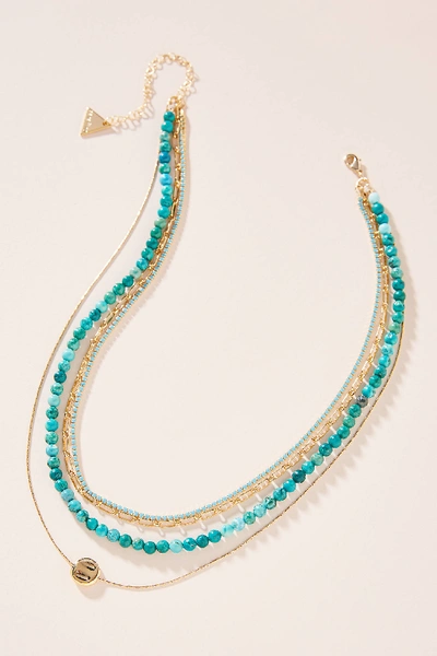 Shop Serefina Clio Layered Necklace In Blue