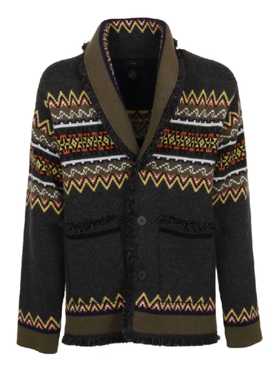 Shop Alanui Cardigan In Dark Grey