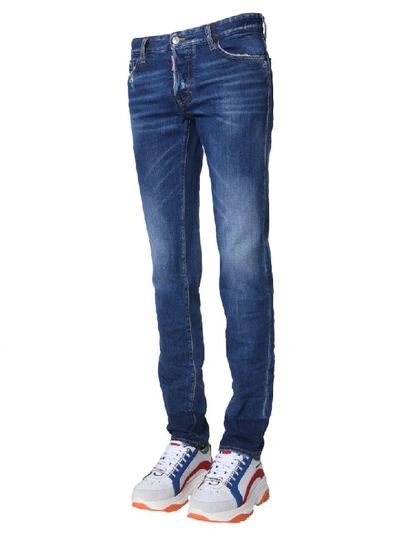 Shop Dsquared2 Slim Fit Jeans In Blu