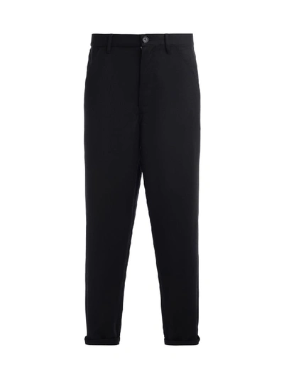 Shop Comme Des Garçons Shirt Comme Des Garçons Tube-shaped Trousers In Black Wool In Nero