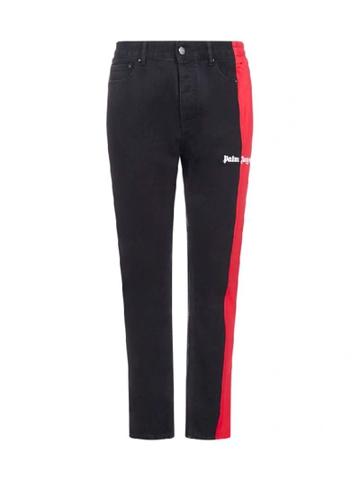 Shop Palm Angels Jeans In Black Wash Red