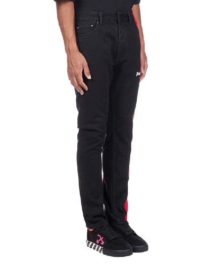 Shop Palm Angels Jeans In Black Wash Red